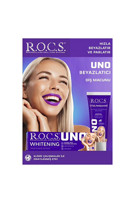 Rocs Uno Hızlı Beyazlatıcı Diş Macunu 74g