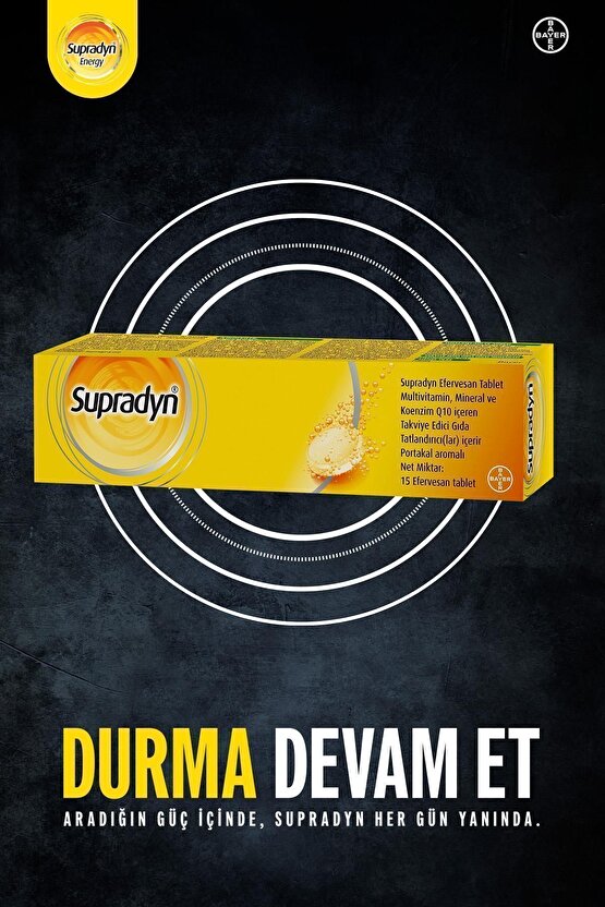 15 Efervesan Tablet | Koenzim Q10, Multivitamin Ve Mineral Içeren Takviye Edici Gıda
