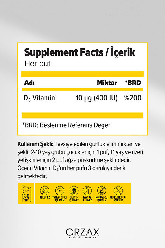 Vitamin D3 400 IU Sprey 20 ml