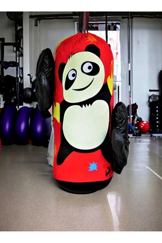 Çocuk Kum Torbası Box Panda Deseni