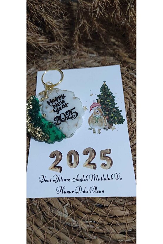 Yılbaşı Hediyelik-yeniyıl Hediyelik- Özel Baskılı Epoksi Anahtarlık 4 Adet Yılbaşı Özel