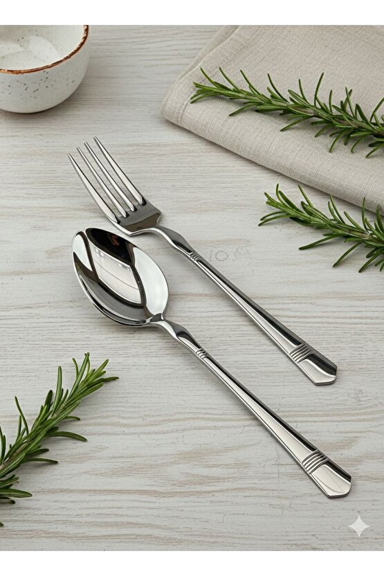 Premium 30 Parça Paslanmaz Çelik Çatal Kaşık Takımı 1810 304