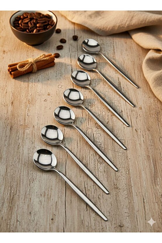 Round Yeni Nesil 6lı Çay Kaşığı Paslanmaz Çelik