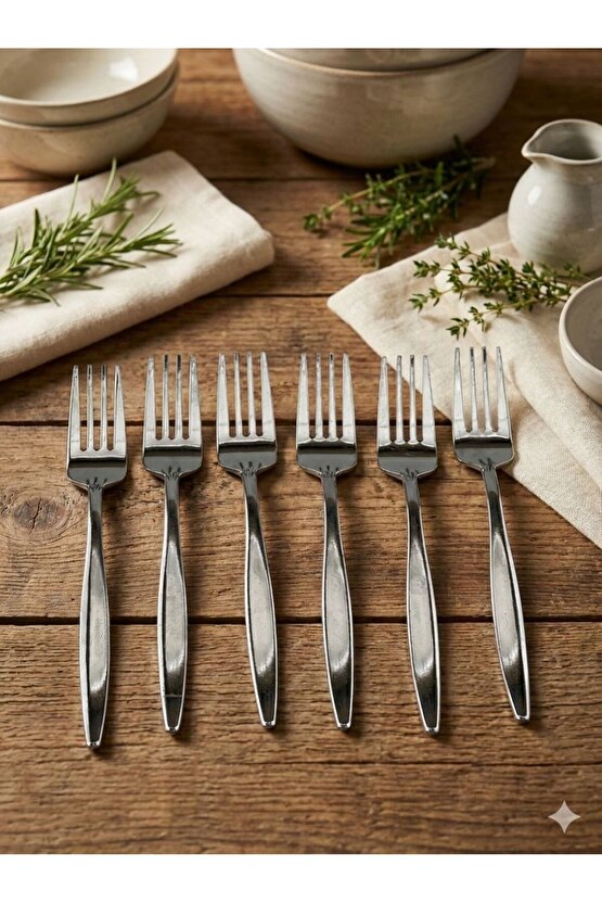 Lizbon Tatlı Çatalı 6 Adet Paslanmaz Çelik