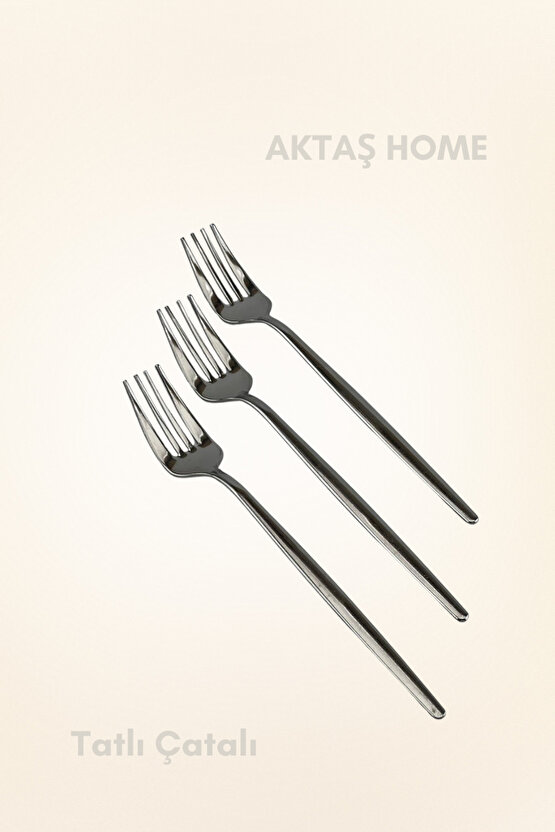 Round Yeni Nesil 6lı Tatlı Çatalı Paslanmaz Çelik