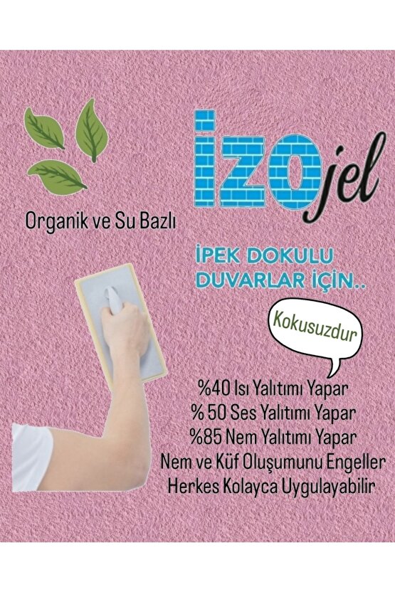 Organik Ipek Sıva - Dekoratif Yalıtım Sıvası - Ses & Isı & Nem Yalıtımı - Izo-006 - 4 M2