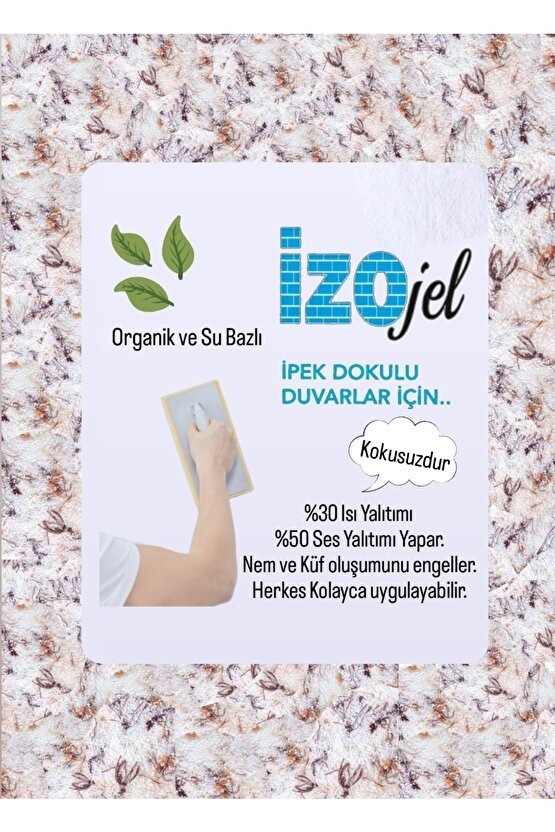Organik Ipek Sıva - Dekoratif Yalıtım Sıvası - Ses & Isı & Nem Yalıtımı - Izo-070 - 4 M2