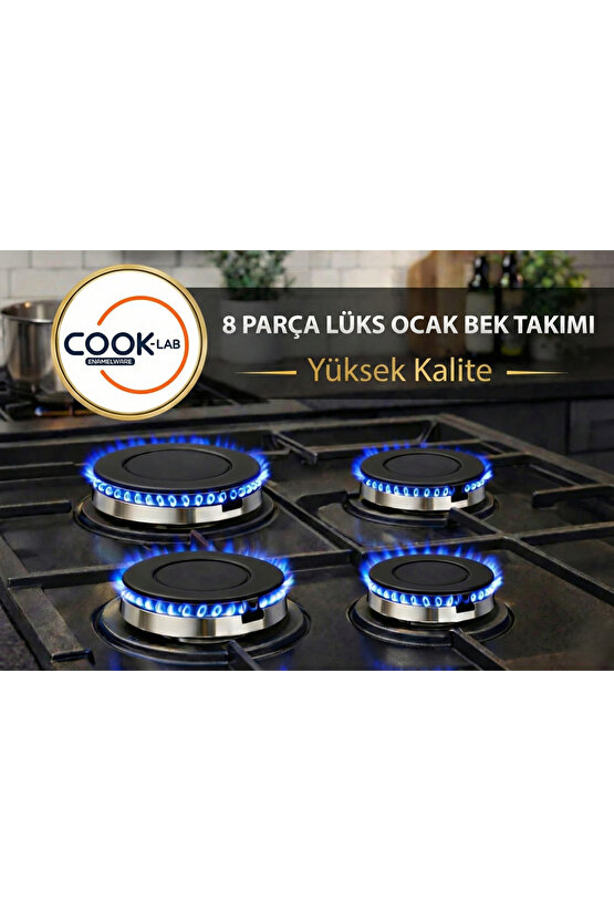 8 Parça Cook-Lab Setüstü Ocak Bek ve Kapak Takımı (PROFİLO-BOSCH-SİEMENS UYUMSUZ)