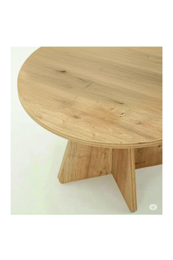 Mantar Tekli Zigon- Orta-Salon Sehpası Safir Meşe