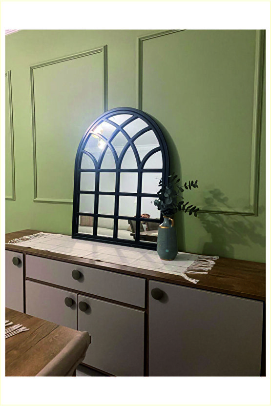 Dekor Pencere Ayna(HİNT PENCERESİ) SİYAH  80*100