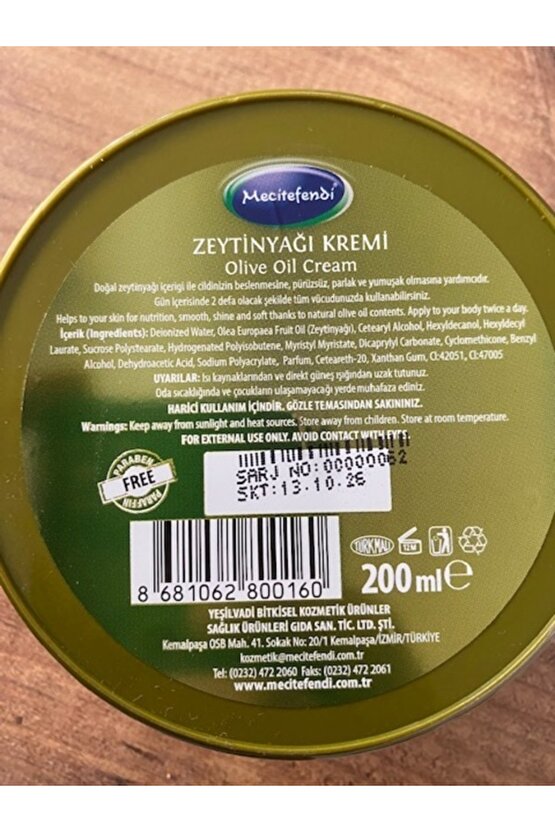 Zeytinyağlı krem 200ml mecitefendi