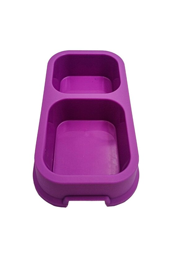Ikili Köpek Ve Kedi Mama Su Kabı Mor - KKMK-129