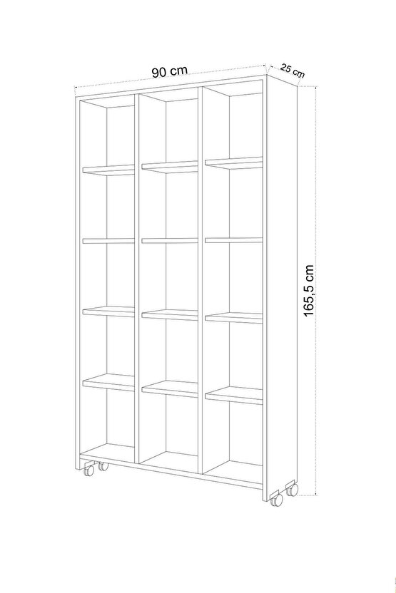 Crotone Tekerlekli Geniş Kitaplık