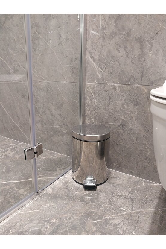 BELİNZA ÇÖP KOVASI PEDALLI KROM 5 L