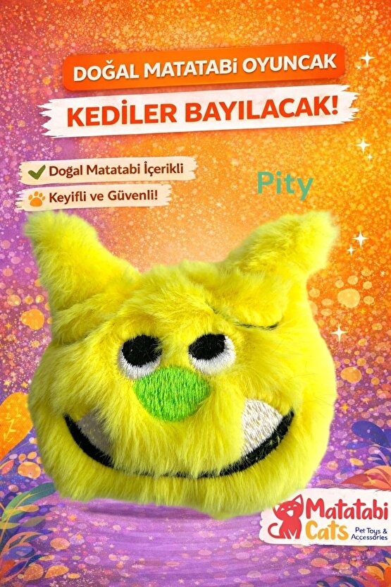 PİTY Peluş Kedi Oyuncağı–Matatabi İçerikli, Dayanıklı, Kediler İçin Eğlenceli Oyuncak