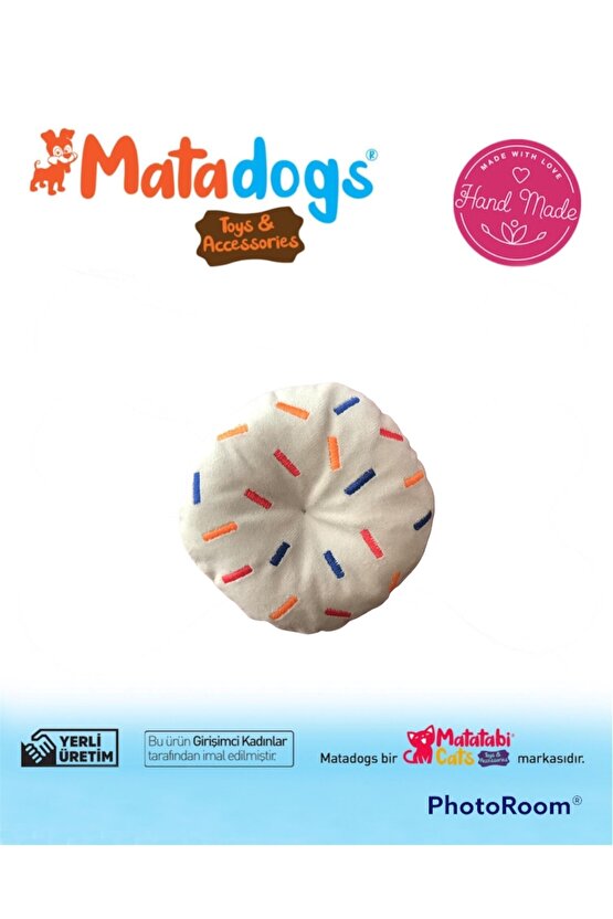 Mata Dogs Yummy Sesli, Kumaş Nakışlı Peluş Yavru Köpek Oyuncağı 13 Cm