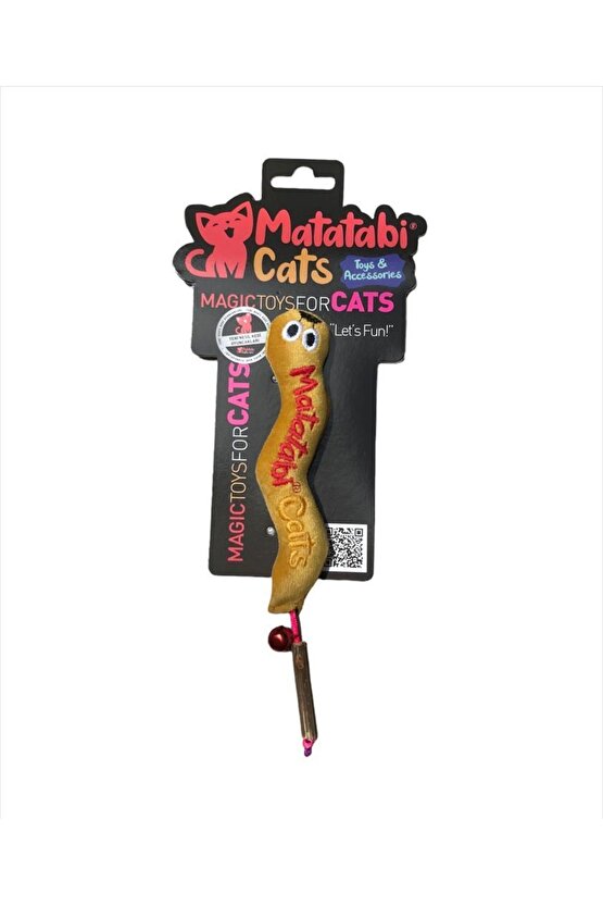 Matatabi Cats Wormy Sesli Ve Doğal Matatabili Peluş Kedi Oyuncağı 17 Cm (kedi Otunanesi Içermez)