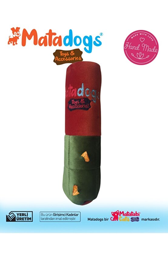 Mata Dogs Rull Sesli, Peluş Nakışlı Köpek Oyuncağı, Köpek Zeka Geliştirici 22 Cm