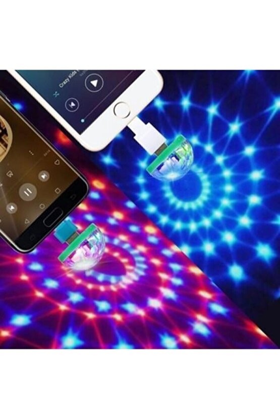 Araç Içi Sese Duyarlı Mini Disko Topu Led Usbli -telefon Uyumlu