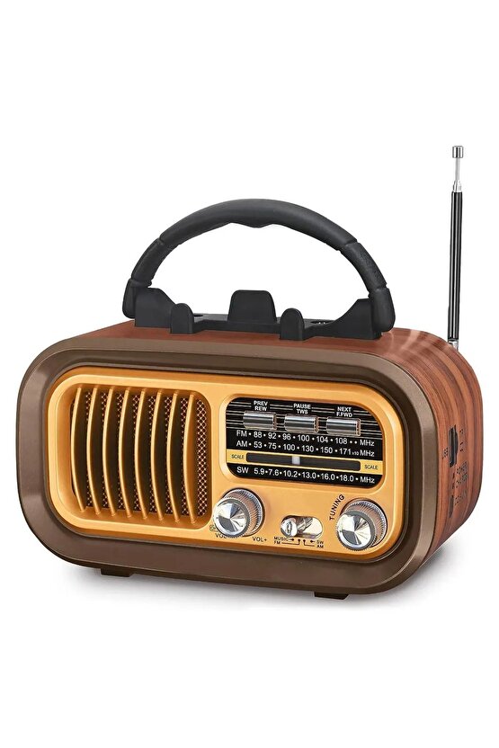 Radyo Nostalji Şarjlı Bt Usb Sd Fm Telefon Standlı Cameron Cm-840t 26481