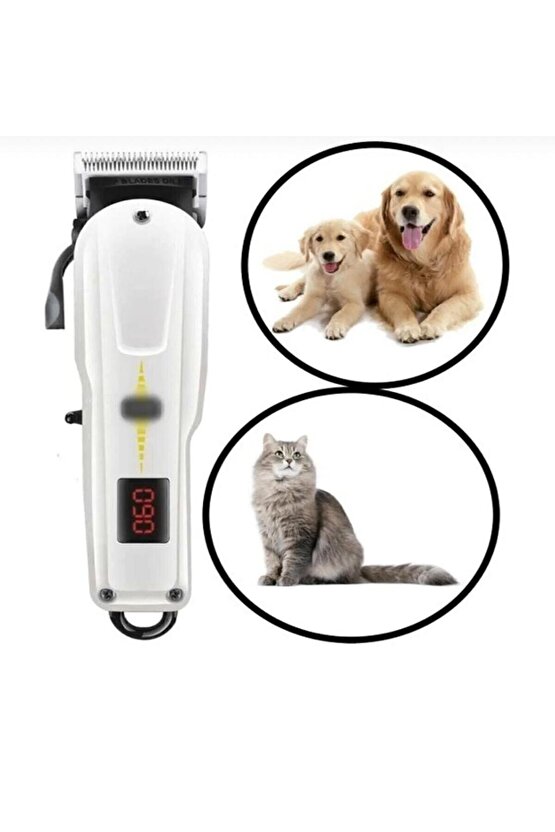 60186008 Ultra Güçlü Pet Series Şarjlı Kablosuz Tıraş Makinesi - Kedi & Köpek Tüy Kesme, Sessiz