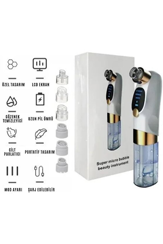 Su Hazneli Şarjlı Vakumlu Siyah Nokta Temizleme Aleti