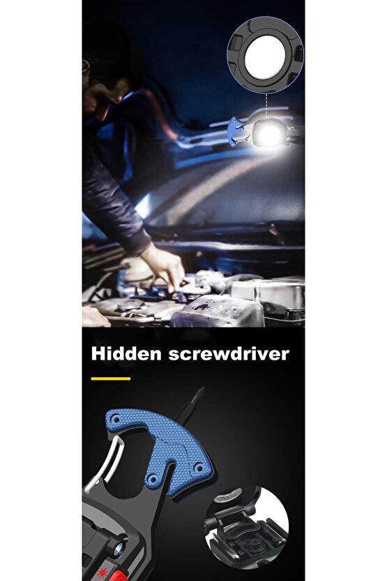 Taşınabilir Kamp Araba Anahtarlık Çalışma Işığı Çakmak  Mini El Feneri Şarj Edilebilir