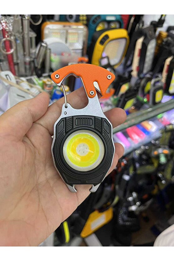 Taşınabilir Kamp Araba Anahtarlık Çalışma Işığı Çakmak  Mini El Feneri Şarj Edilebilir