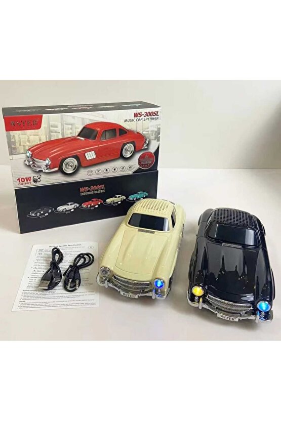 Taşınabilir Araba Şekilli Nostaljik Fm Radyo Handfree Fonksiyonu Kablosuz Blueooth