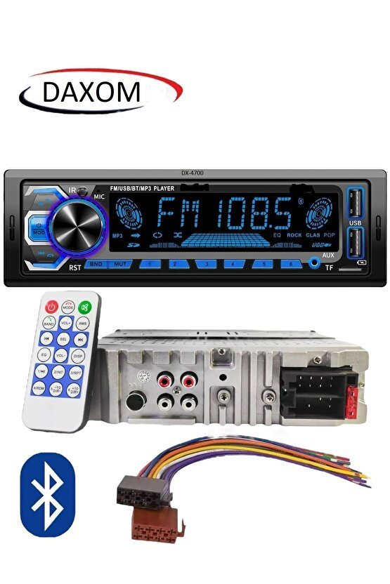 Bsv 4800 Rgb 7 Renk Değiştiren Çift Usb Bluetoothlu Aux Sd Kart Amfi Çıkışlı Kumandalı Teyib