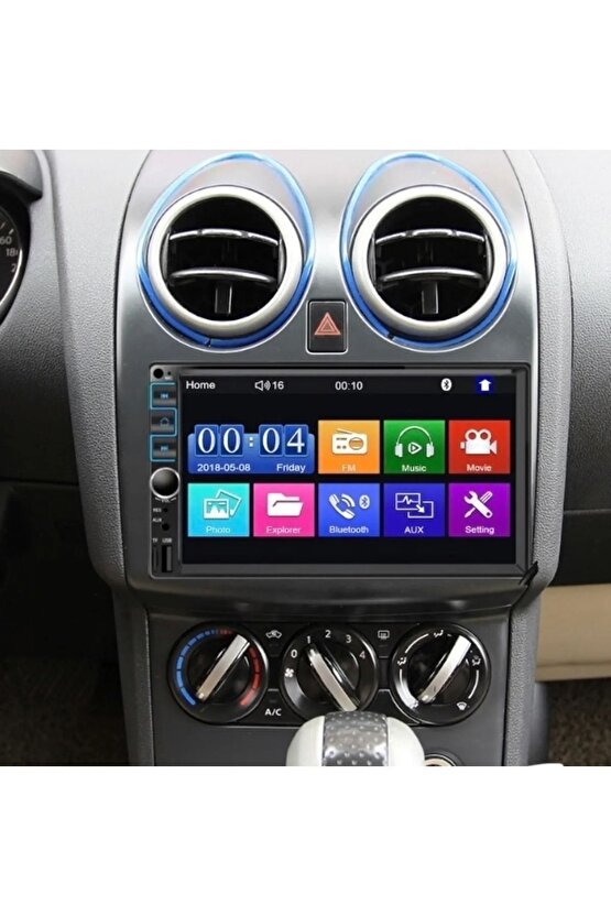 Ekranlı Oto Teyp 7 Inç Double Teyp Park Kamerası Bluetooth Mp5 Mp3 Usb Sd Kart Radyo