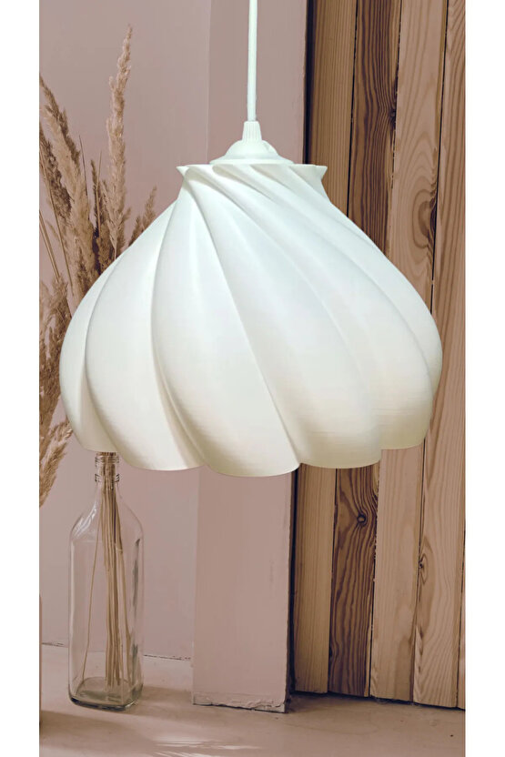 Pumpkin Tekli Avize Yatak Odası, Mutfak, Oturma Odası Beyaz Tasarım Tekli Sarkıt Avize (PLASTİK)