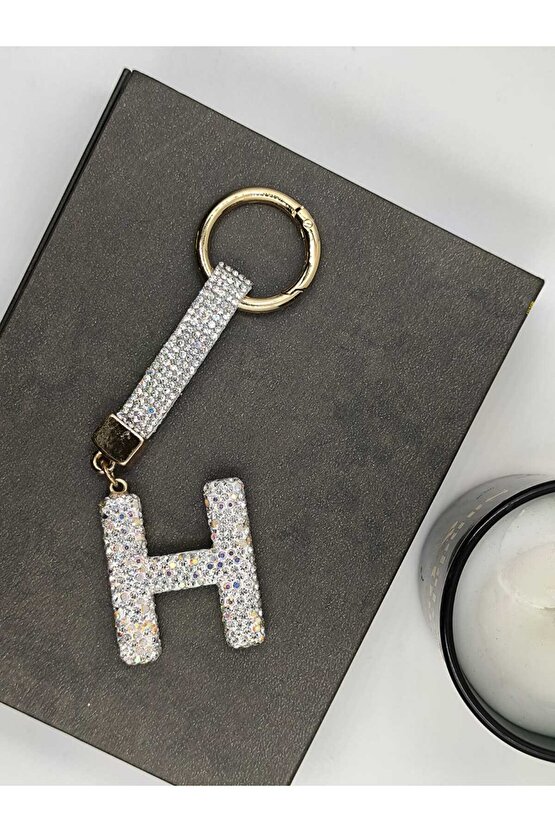 Zirkon Taşlı Charmlı Harf Anahtarlık