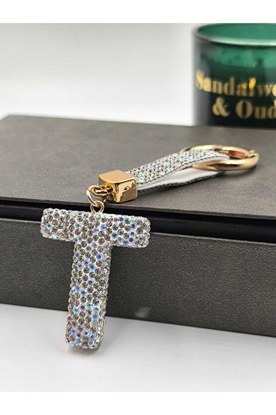 Zirkon Taşlı Charmlı Harf Anahtarlık