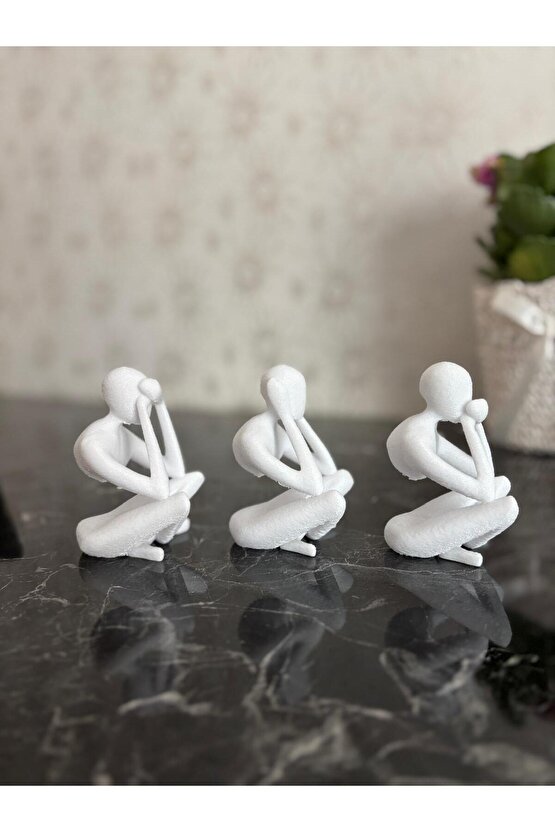 Iskandinav Tarzı Üçlü Biblo Heykel (SERT PLASTİK)