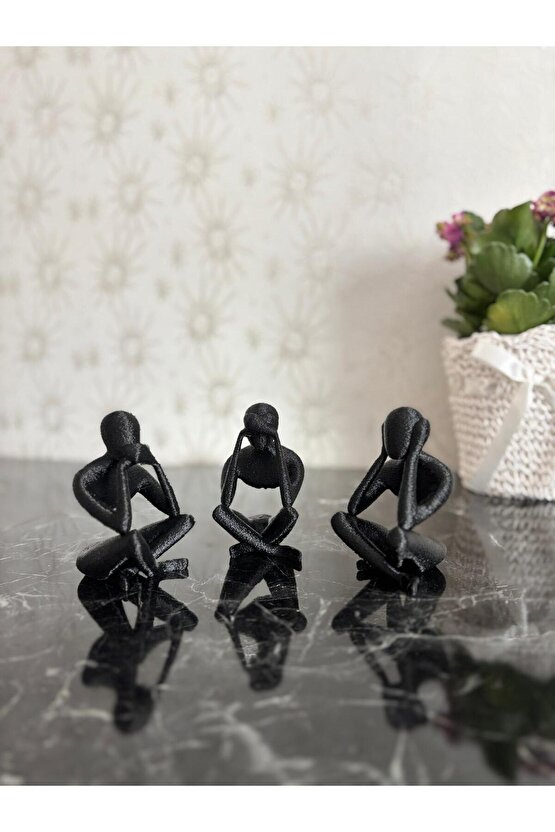 Iskandinav Tarzı Üçlü Biblo Heykel (SERT PLASTİK)