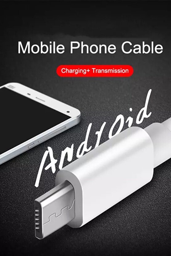 Samsung Galaxy S4 Micro Usb Şarj Ve Data Kablosu Mikro Cihazlarına Tam Uyumlu Beyaz