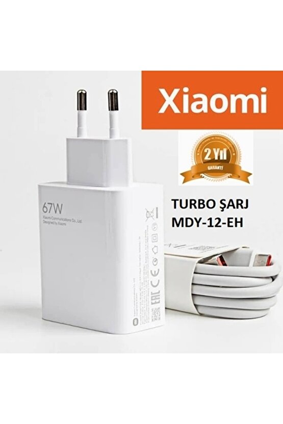 Xiaomi Mi 11 67 Watt Orjinal Turbo Şarj Cihazı Redmi Mi 6a Type-c Data Kablo + Myd-12-eh