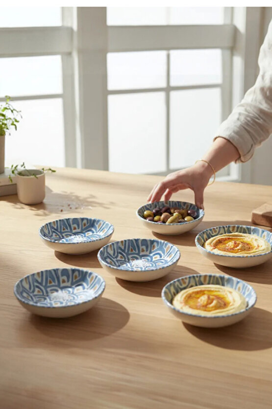 Balık Desenli 13cm Kahvaltılık  Çerezlik 6 Adet