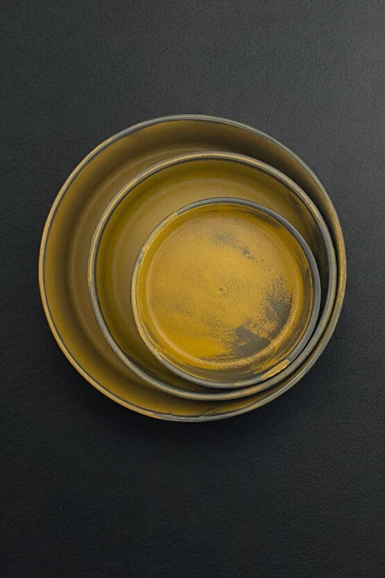 Wavy 3lü 21-17-13cm Porselen Kase