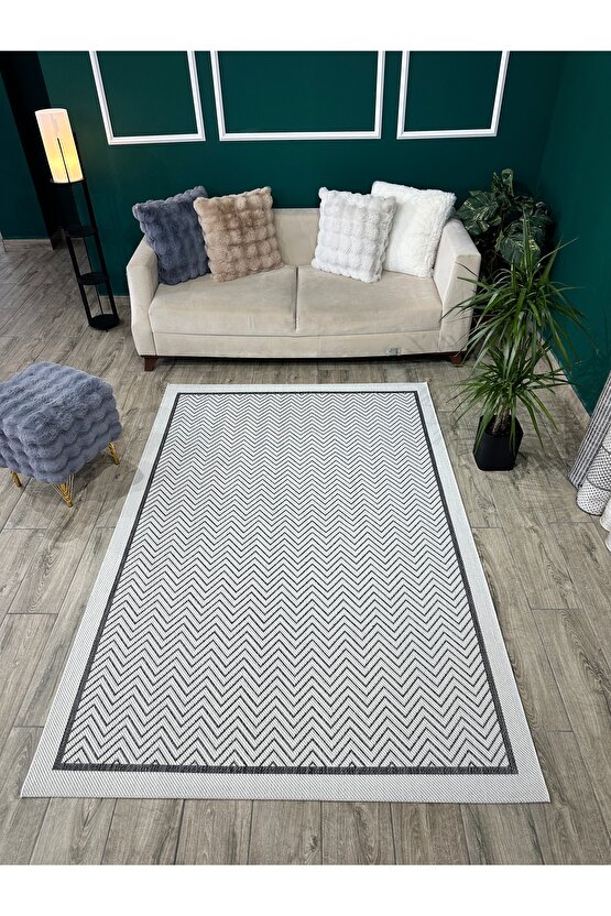 Kolay Temizlenen Yıkanabilir Kaymaz Dokuma Taban Bordürlü Sisal Halı