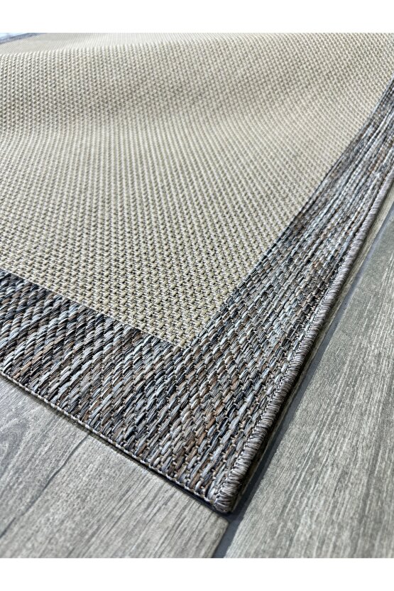 Kolay Temizlenen Yıkanabilir Kaymaz Dokuma Taban Bordürlü Sisal Halı