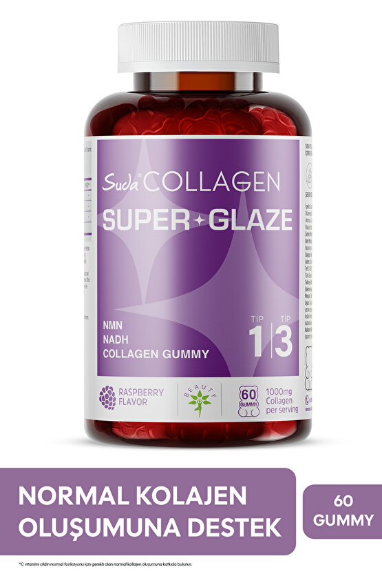 Super Glaze Tip I-III Kolajen + NMN + NADH  | 60 Adet Gummy