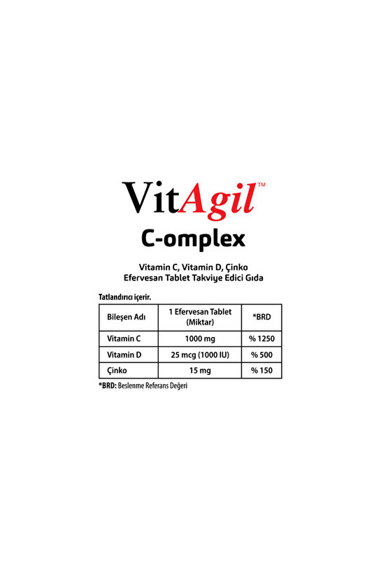 Vitamin C + D ve Çinko | C-omplex 20 Efervesan Tablet