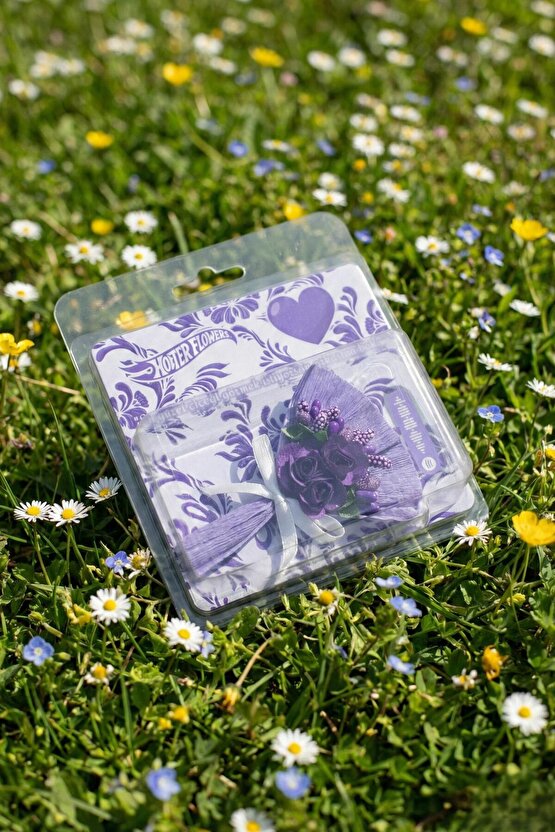 Minik Buket Sevgililer Günü Hediyesi Hotter Flowers Özel Tasarım Aynalı Mor Gül