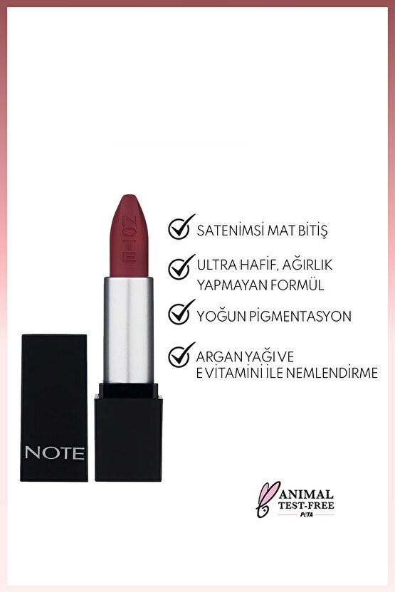 Mattever Lipstick Yarı Mat Saten Bitişli Ruj 12 Wine Tasting Red - Mor