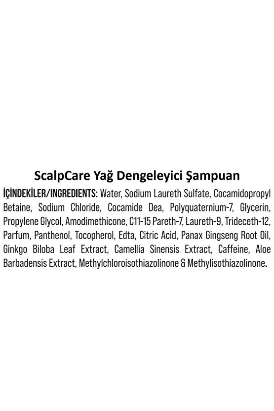 ScalpCare Yağ Dengeleyici Şampuan | Oil Balancing Shampoo | Yağlı Saçlar İçin Şampuan 400 ml