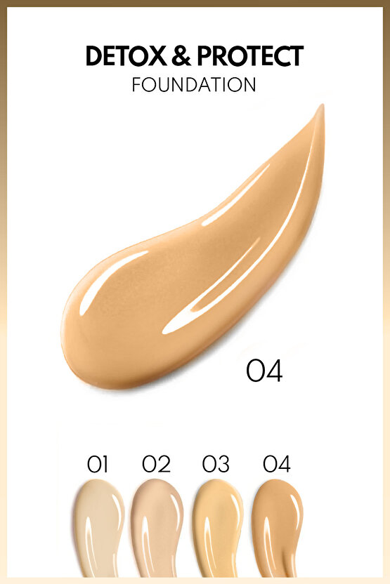 Detox & Protect Foundation Spf 15 Yoğun Kapatıcı Saten Bitişli Fondöten - 04 Sand