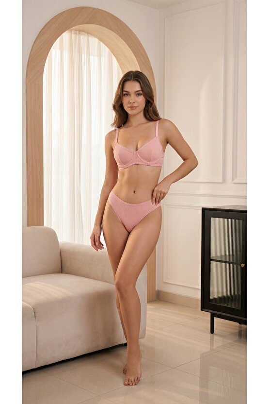 Soft Touch Pamuklu Balenli Sütyen Takımı