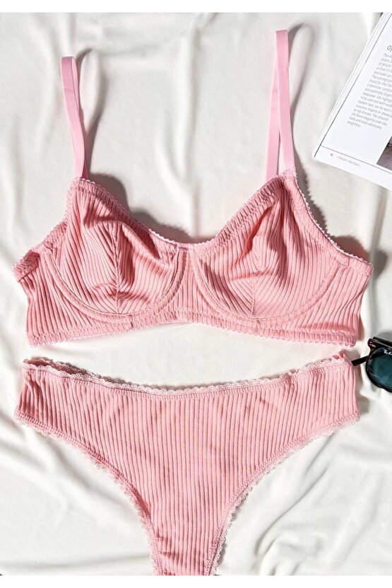 Soft Touch Pamuklu Balenli Sütyen Takımı